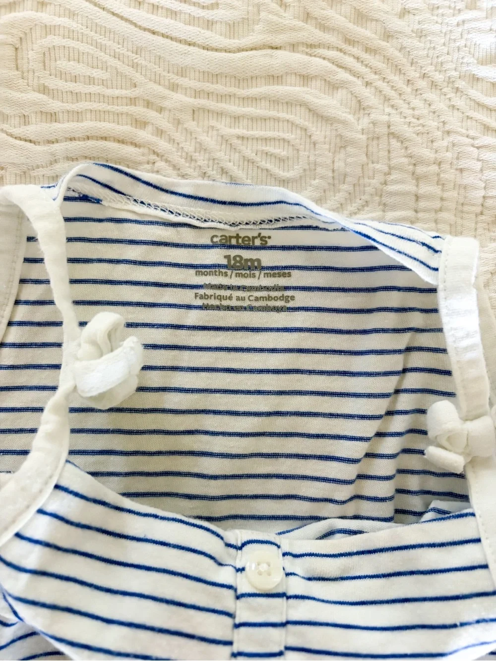 Carter’s Blue & White Bubble Rompers Set of 2